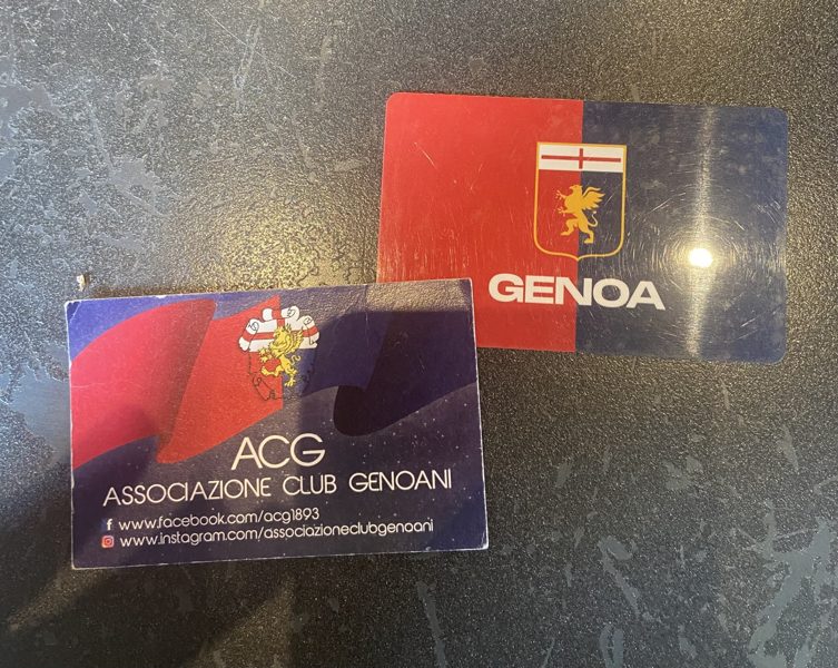 Tessera ACG Associazione Club Genoani fornita da Alessandra