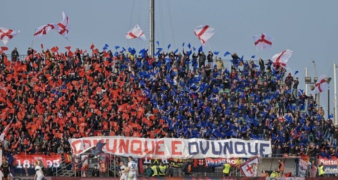 Tifosi rossoblu in trasferta